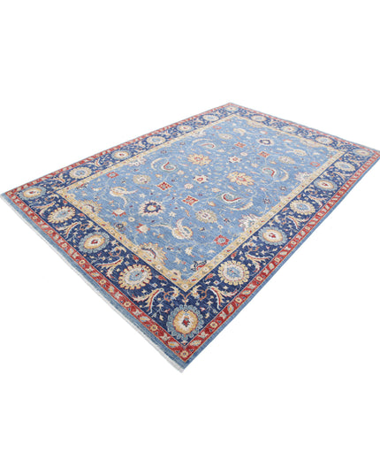 Ziegler 6' 6" X 9' 8" Hand Knotted Wool Rug 6' 6" X 9' 8" (198 X 295) / Blue / Wool