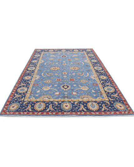 Ziegler 6' 6" X 9' 8" Hand Knotted Wool Rug 6' 6" X 9' 8" (198 X 295) / Blue / Wool