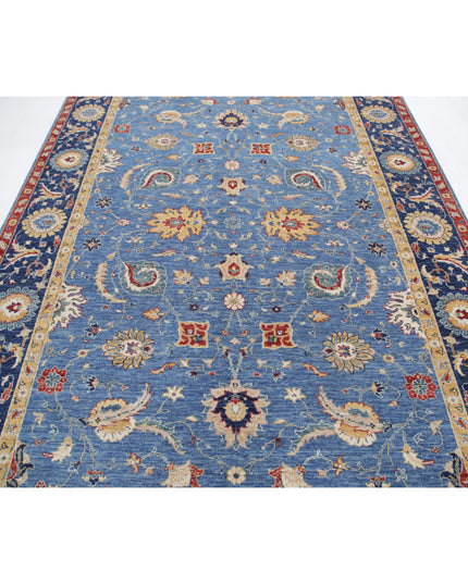 Ziegler 6' 6" X 9' 8" Hand Knotted Wool Rug 6' 6" X 9' 8" (198 X 295) / Blue / Wool