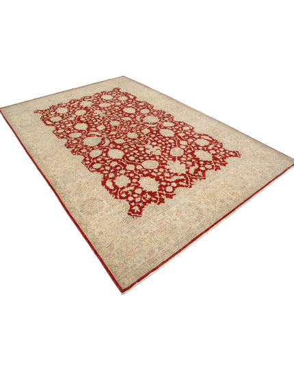 Ziegler 6' 8" X 9' 7" Hand Knotted Wool Rug 6' 8" X 9' 7" (203 X 292) / Red / Wool