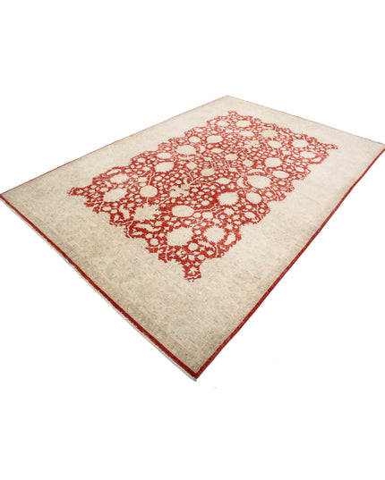 Ziegler 6' 8" X 9' 7" Hand Knotted Wool Rug 6' 8" X 9' 7" (203 X 292) / Red / Wool