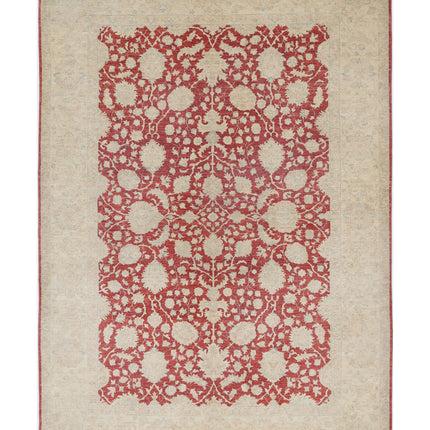 Ziegler 6' 8" X 9' 7" Hand Knotted Wool Rug 6' 8" X 9' 7" (203 X 292) / Red / Wool