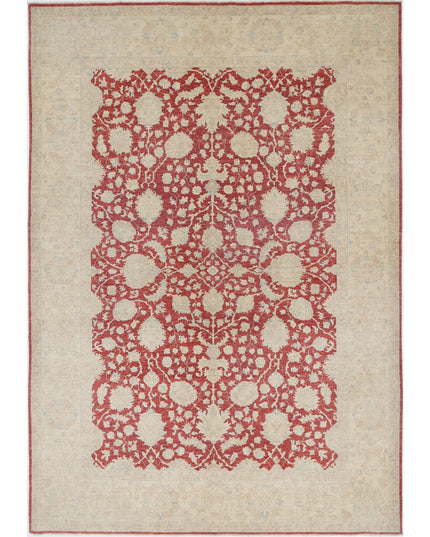 Ziegler 6' 8" X 9' 7" Hand Knotted Wool Rug 6' 8" X 9' 7" (203 X 292) / Red / Wool