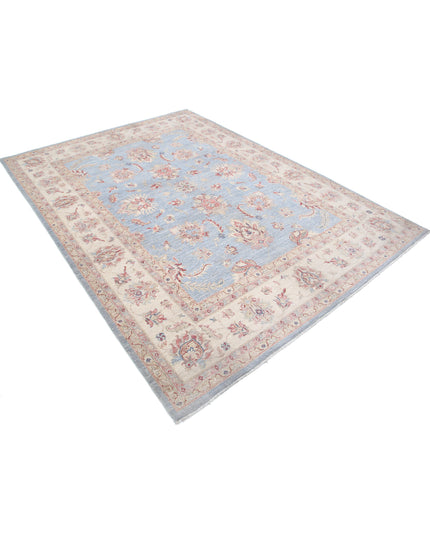 Ziegler 6' 4" X 8' 5" Hand Knotted Wool Rug 6' 4" X 8' 5" (193 X 257) / Blue / Wool
