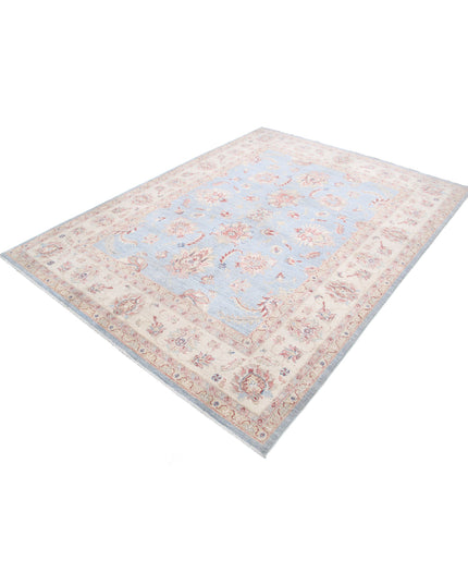Ziegler 6' 4" X 8' 5" Hand Knotted Wool Rug 6' 4" X 8' 5" (193 X 257) / Blue / Wool
