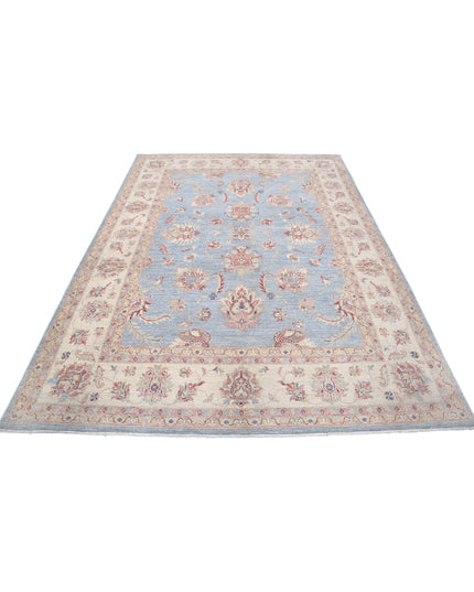 Ziegler 6' 4" X 8' 5" Hand Knotted Wool Rug 6' 4" X 8' 5" (193 X 257) / Blue / Wool