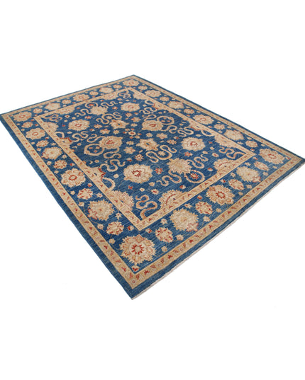 Ziegler 6' 3" X 8' 4" Hand Knotted Wool Rug 6' 3" X 8' 4" (191 X 254) / Blue / Wool