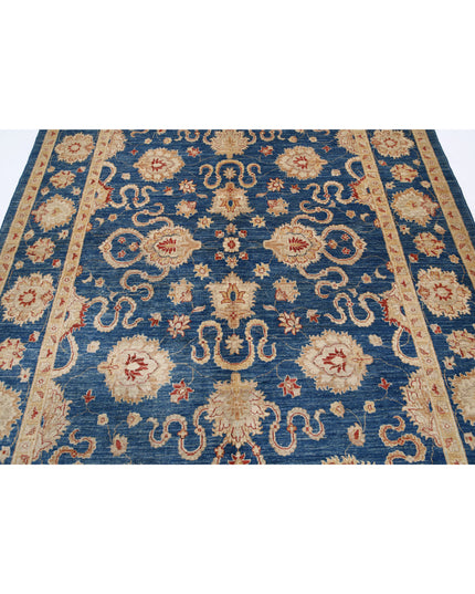Ziegler 6' 3" X 8' 4" Hand Knotted Wool Rug 6' 3" X 8' 4" (191 X 254) / Blue / Wool