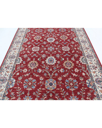 Ziegler 6' 7" X 9' 8" Hand Knotted Wool Rug 6' 7" X 9' 8" (201 X 295) / Red / Wool