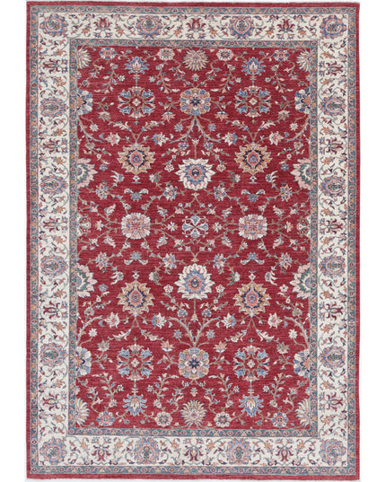 Ziegler 6' 7" X 9' 8" Hand Knotted Wool Rug 6' 7" X 9' 8" (201 X 295) / Red / Wool