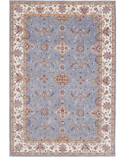Ziegler 6' 7" X 9' 8" Hand Knotted Wool Rug 6' 7" X 9' 8" (201 X 295) / Grey / Wool