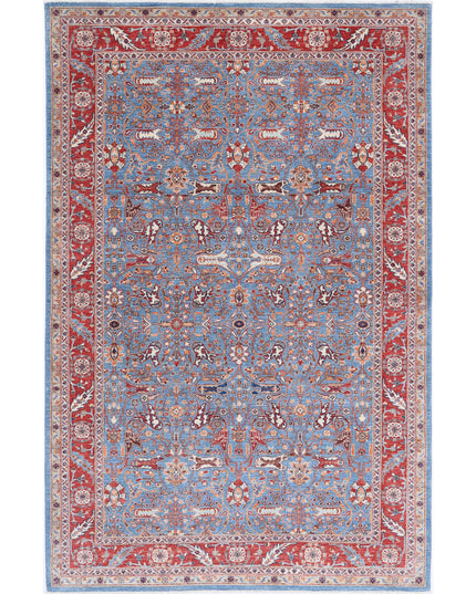 Ziegler 6' 4" X 9' 10" Hand Knotted Wool Rug 6' 4" X 9' 10" (193 X 300) / Blue / Wool