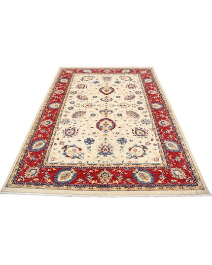 Ziegler 5' 8" X 8' 0" Hand Knotted Wool Rug 5' 8" X 8' 0" (173 X 244) / Ivory / Wool