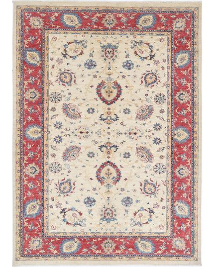 Ziegler 5' 8" X 8' 0" Hand Knotted Wool Rug 5' 8" X 8' 0" (173 X 244) / Ivory / Wool