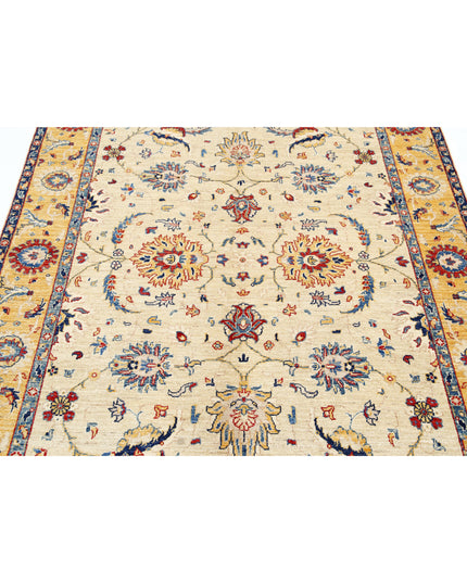 Ziegler 5' 7" X 7' 1" Hand Knotted Wool Rug 5' 7" X 7' 1" (170 X 216) / Ivory / Wool