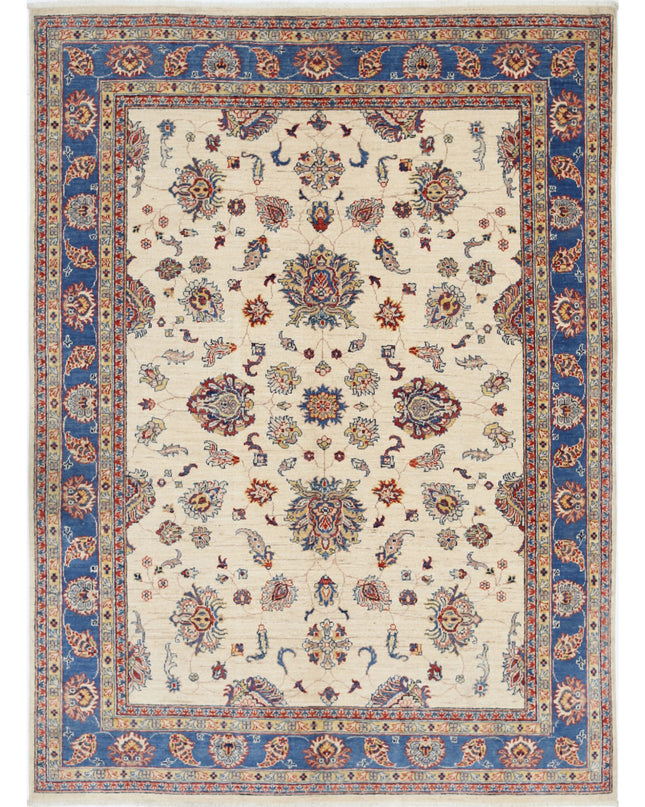 Ziegler 5' 5" X 7' 5" Hand Knotted Wool Rug 5' 5" X 7' 5" (165 X 226) / Ivory / Wool