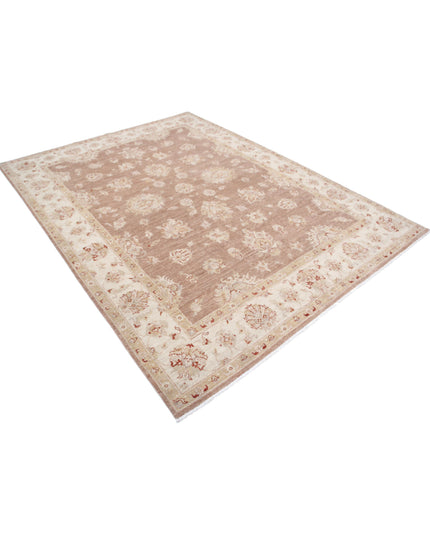 Ziegler 6' 3" X 8' 3" Hand Knotted Wool Rug 6' 3" X 8' 3" (191 X 251) / Brown / Wool