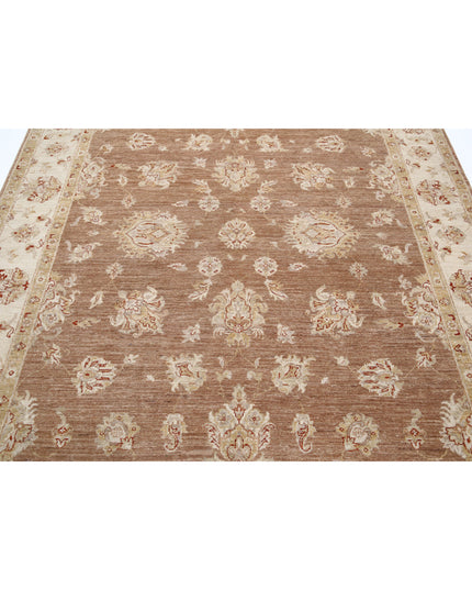 Ziegler 6' 3" X 8' 3" Hand Knotted Wool Rug 6' 3" X 8' 3" (191 X 251) / Brown / Wool