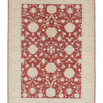 Ziegler 5' 7" X 7' 9" Hand Knotted Wool Rug 5' 7" X 7' 9" (170 X 236) / Red / Wool