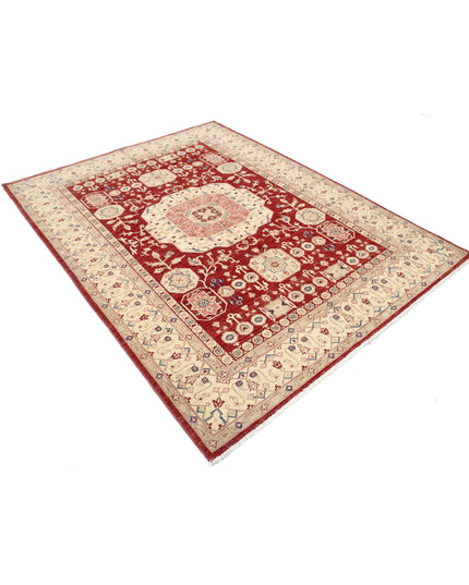 Ziegler 5' 9" X 7' 5" Hand Knotted Wool Rug 5' 9" X 7' 5" (175 X 226) / Red / Wool