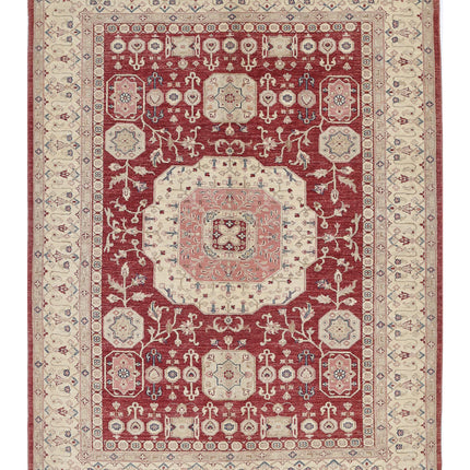Ziegler 5' 9" X 7' 5" Hand Knotted Wool Rug 5' 9" X 7' 5" (175 X 226) / Red / Wool