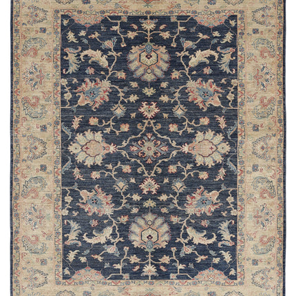 Ziegler 5' 9" X 7' 6" Hand Knotted Wool Rug 5' 9" X 7' 6" (175 X 229) / Blue / Wool
