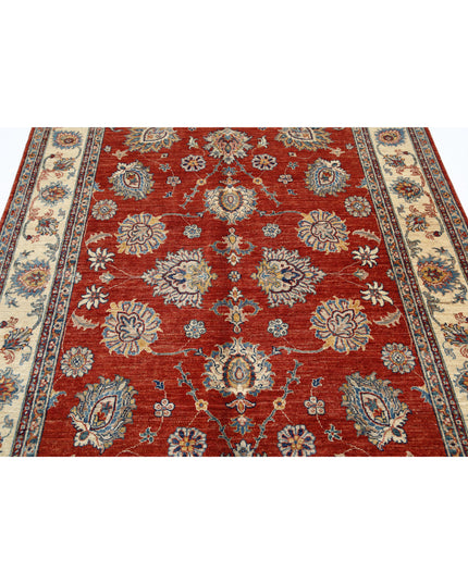 Ziegler 5' 5" X 7' 9" Hand Knotted Wool Rug 5' 5" X 7' 9" (165 X 236) / Red / Wool