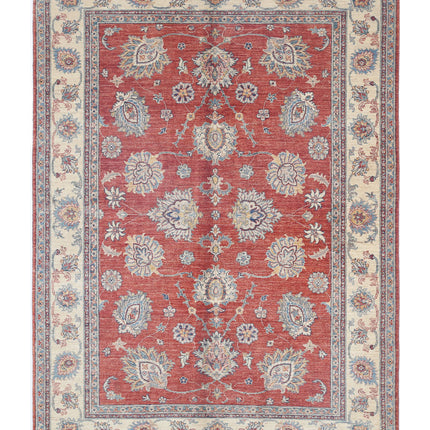 Ziegler 5' 5" X 7' 9" Hand Knotted Wool Rug 5' 5" X 7' 9" (165 X 236) / Red / Wool