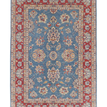 Ziegler 5' 4" X 7' 9" Hand Knotted Wool Rug 5' 4" X 7' 9" (162 X 236) / Blue / Wool
