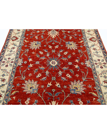 Ziegler 5' 6" X 7' 8" Hand Knotted Wool Rug 5' 6" X 7' 8" (168 X 234) / Red / Wool