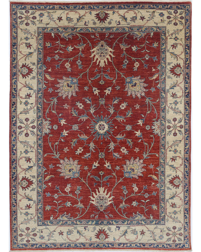 Ziegler 5' 6" X 7' 8" Hand Knotted Wool Rug 5' 6" X 7' 8" (168 X 234) / Red / Wool