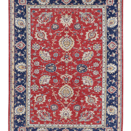 Ziegler 5' 5" X 7' 4" Hand Knotted Wool Rug 5' 5" X 7' 4" (165 X 223) / Red / Wool