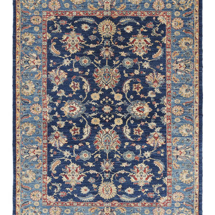 Ziegler 5' 9" X 7' 8" Hand Knotted Wool Rug 5' 9" X 7' 8" (175 X 234) / Blue / Wool
