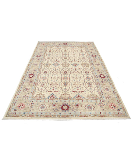 Ziegler 5' 6" X 8' 3" Hand Knotted Wool Rug 5' 6" X 8' 3" (168 X 251) / Ivory / Wool