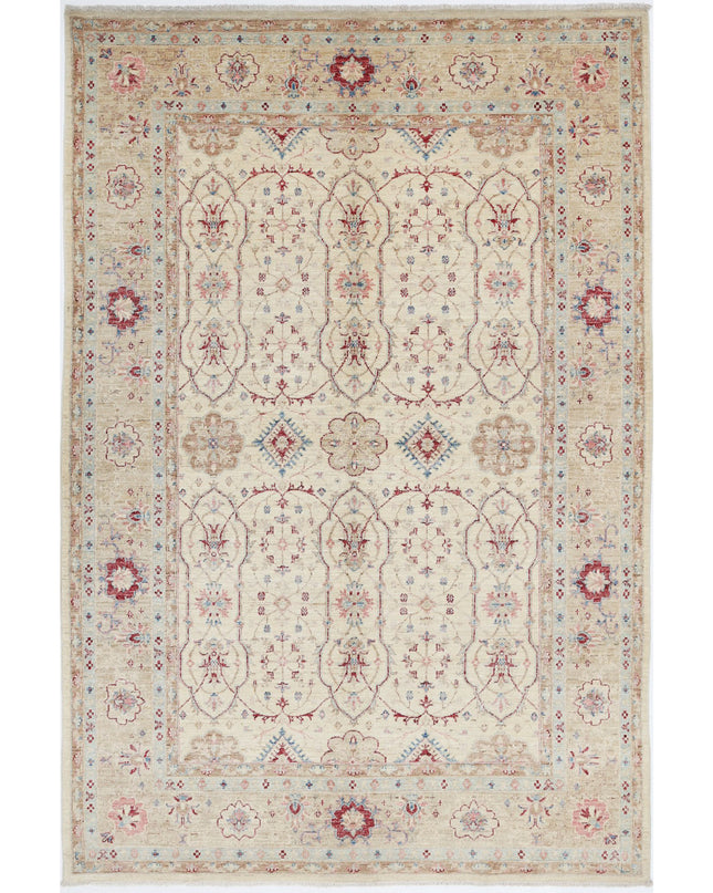 Ziegler 5' 6" X 8' 3" Hand Knotted Wool Rug 5' 6" X 8' 3" (168 X 251) / Ivory / Wool