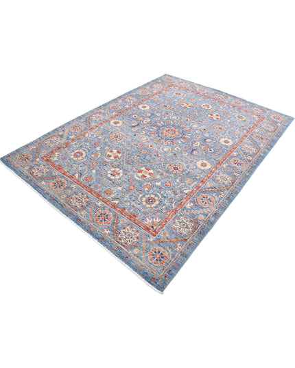 Ziegler 5' 8" X 7' 10" Hand Knotted Wool Rug 5' 8" X 7' 10" (173 X 239) / Blue / Wool