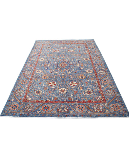 Ziegler 5' 8" X 7' 10" Hand Knotted Wool Rug 5' 8" X 7' 10" (173 X 239) / Blue / Wool