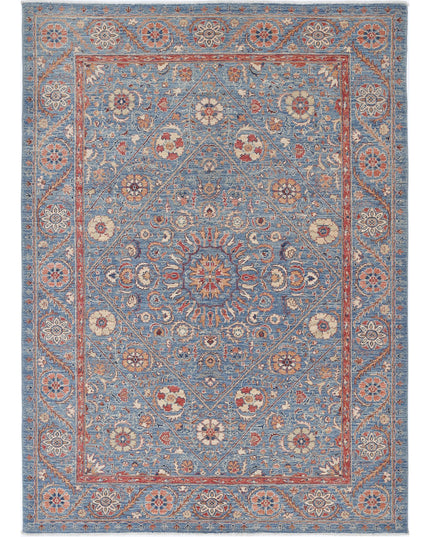 Ziegler 5' 8" X 7' 10" Hand Knotted Wool Rug 5' 8" X 7' 10" (173 X 239) / Blue / Wool