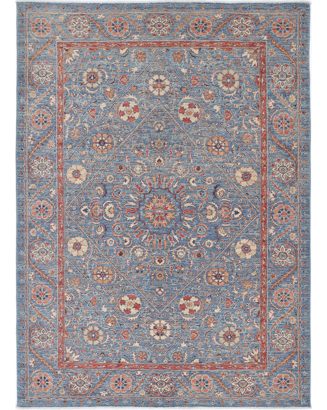 Ziegler 5' 8" X 7' 10" Hand Knotted Wool Rug 5' 8" X 7' 10" (173 X 239) / Blue / Wool