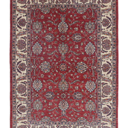Ziegler 5' 7" X 7' 10" Hand Knotted Wool Rug 5' 7" X 7' 10" (170 X 239) / Red / Wool