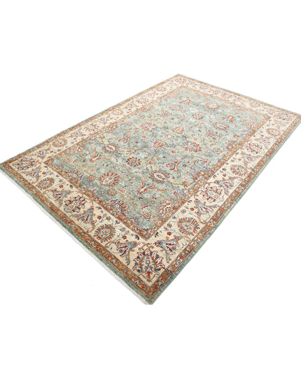Ziegler 5' 6" X 8' 2" Hand Knotted Wool Rug 5' 6" X 8' 2" (168 X 249) / Green / Wool