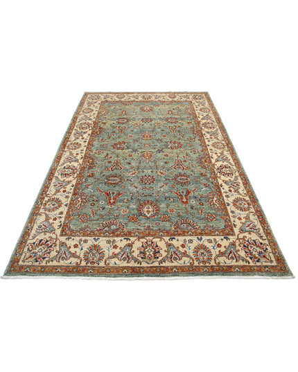 Ziegler 5' 6" X 8' 2" Hand Knotted Wool Rug 5' 6" X 8' 2" (168 X 249) / Green / Wool
