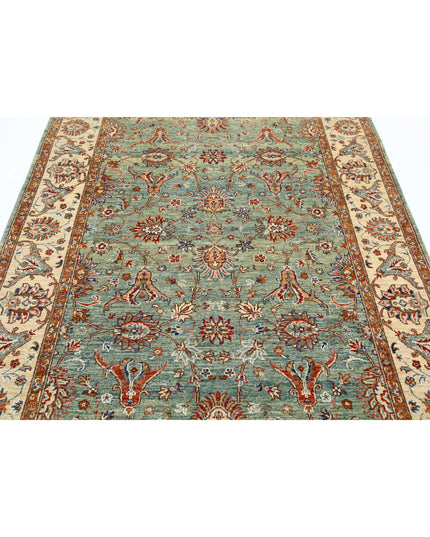 Ziegler 5' 6" X 8' 2" Hand Knotted Wool Rug 5' 6" X 8' 2" (168 X 249) / Green / Wool