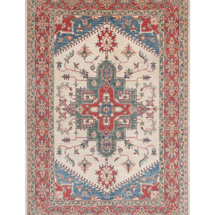 Ziegler 5' 7" X 8' 7" Hand Knotted Wool Rug 5' 7" X 8' 7" (170 X 262) / Ivory / Wool