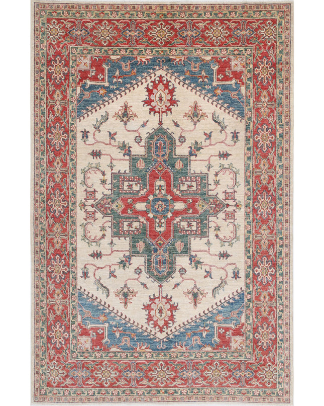 Ziegler 5' 7" X 8' 7" Hand Knotted Wool Rug 5' 7" X 8' 7" (170 X 262) / Ivory / Wool