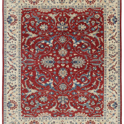 Ziegler 7' 10" X 9' 9" Hand Knotted Wool Rug 7' 10" X 9' 9" (239 X 297) / Red / Wool
