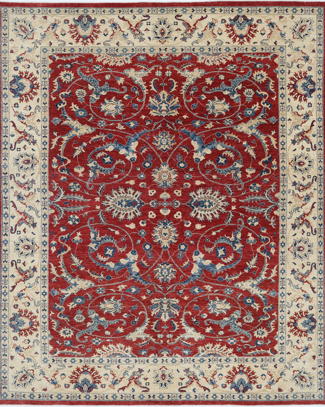 Ziegler 7' 10" X 9' 9" Hand Knotted Wool Rug 7' 10" X 9' 9" (239 X 297) / Red / Wool