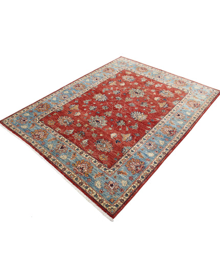 Ziegler 4' 11" X 6' 5" Hand Knotted Wool Rug 4' 11" X 6' 5" (150 X 196) / Red / Wool