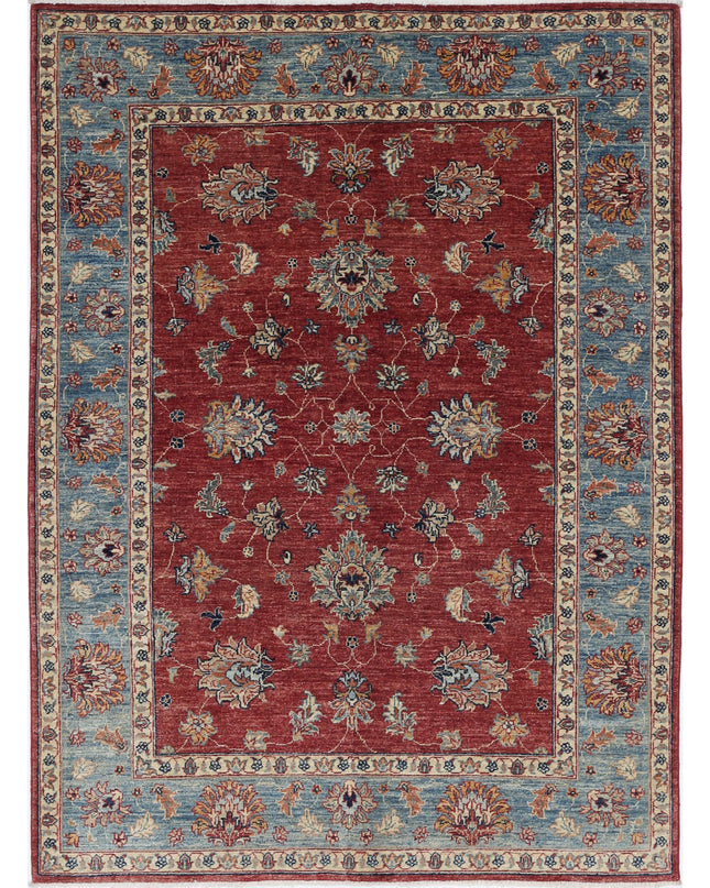 Ziegler 4' 11" X 6' 5" Hand Knotted Wool Rug 4' 11" X 6' 5" (150 X 196) / Red / Wool