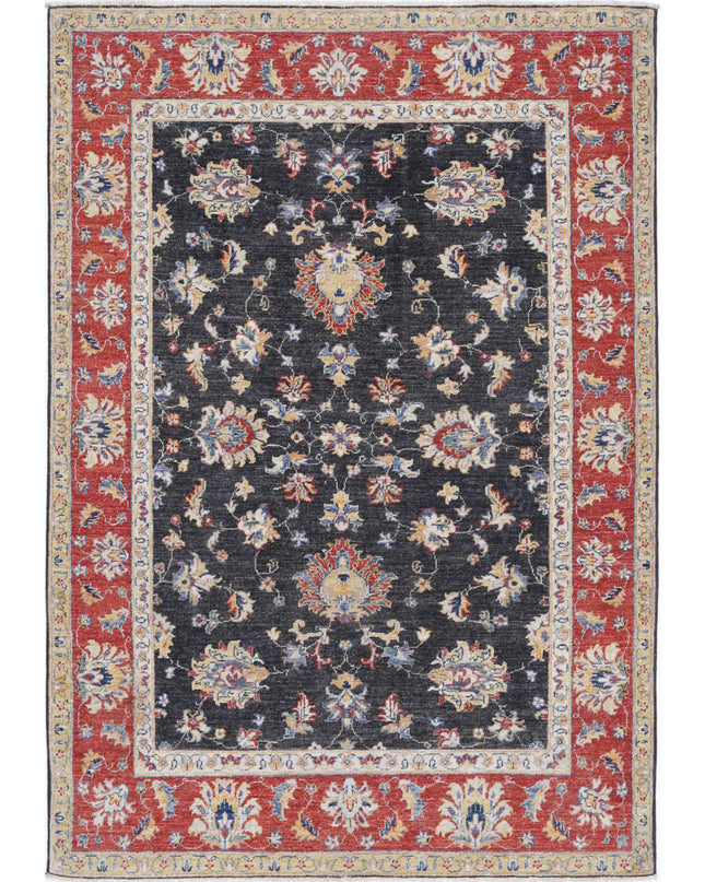 Ziegler 4' 9" X 6' 11" Hand Knotted Wool Rug 4' 9" X 6' 11" (145 X 211) / Black / Wool